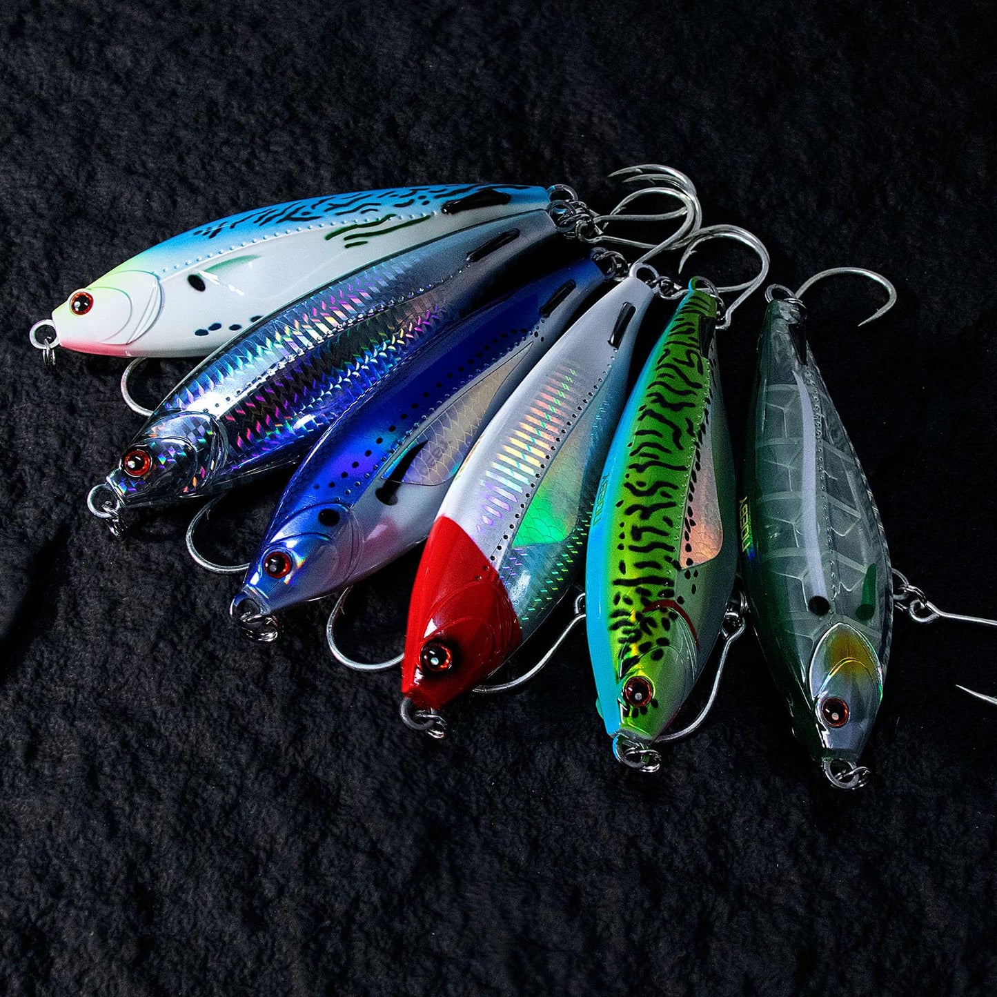 Alwonder High Speed Trolling Lures Saltwater Fishing Lures 6"/3oz Sinking Twitch Bait 7/0 Hook Deep Diving Jerkbait Fishing Plug Offshore Lure for Tuna Striper Mackerel Chrome Blue