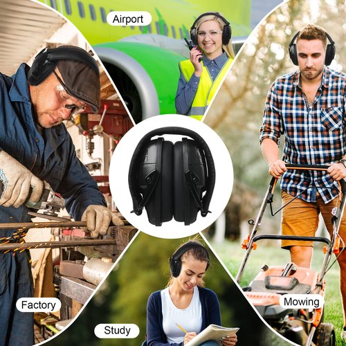 Saysurey 4 Pack Noise Reduction Ear Muffs Headphones NRR 26db Sound Canceling Headphones Ear Hearing Protection Ear Muffs for Shooting, Construction, Power Tools