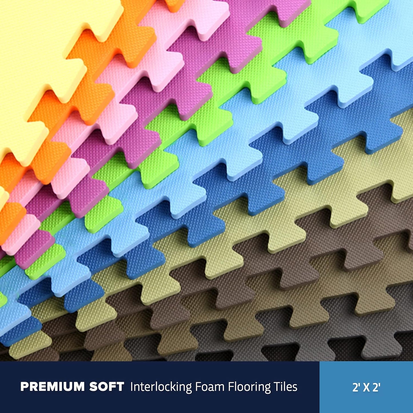 Premium 5/8" Soft Foam Gym Mat - High-Density Interlocking Flooring for Home Gym & Playroom