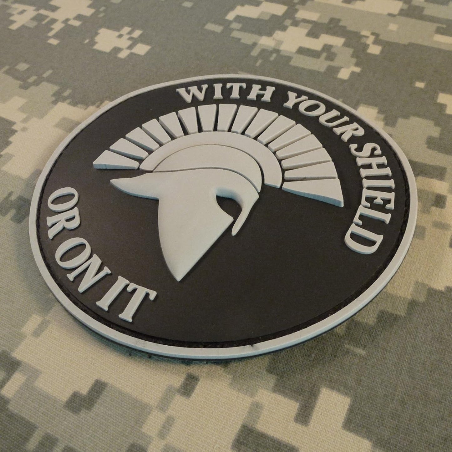 Spartan PVC Morale Patch for Velcro - Tactical Blackout Subdued Patch for Backpacks & Hats