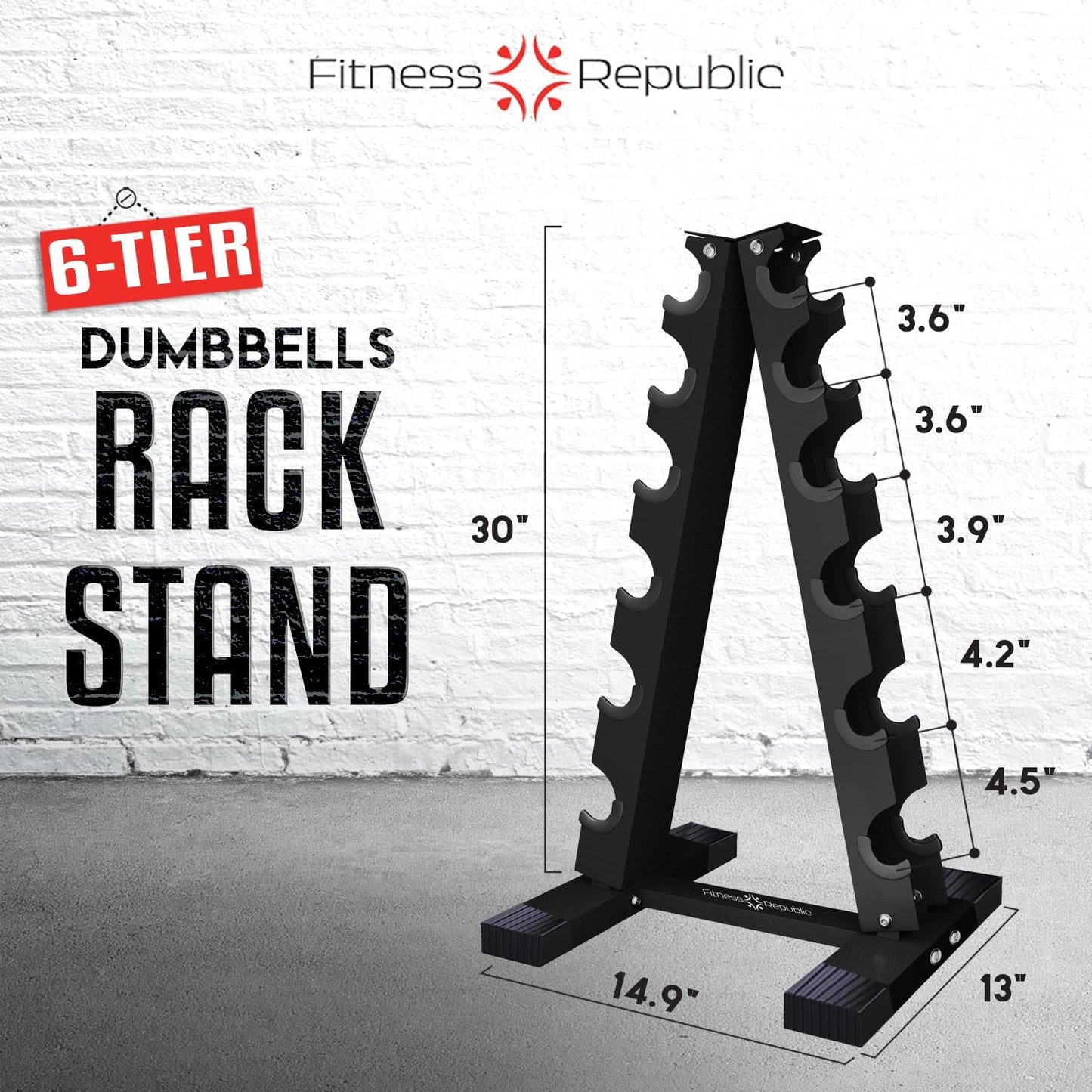 Neoprene Dumbbell Storage Rack - 2.0MM Steel Organizer for Home Gym - Easy Assembly