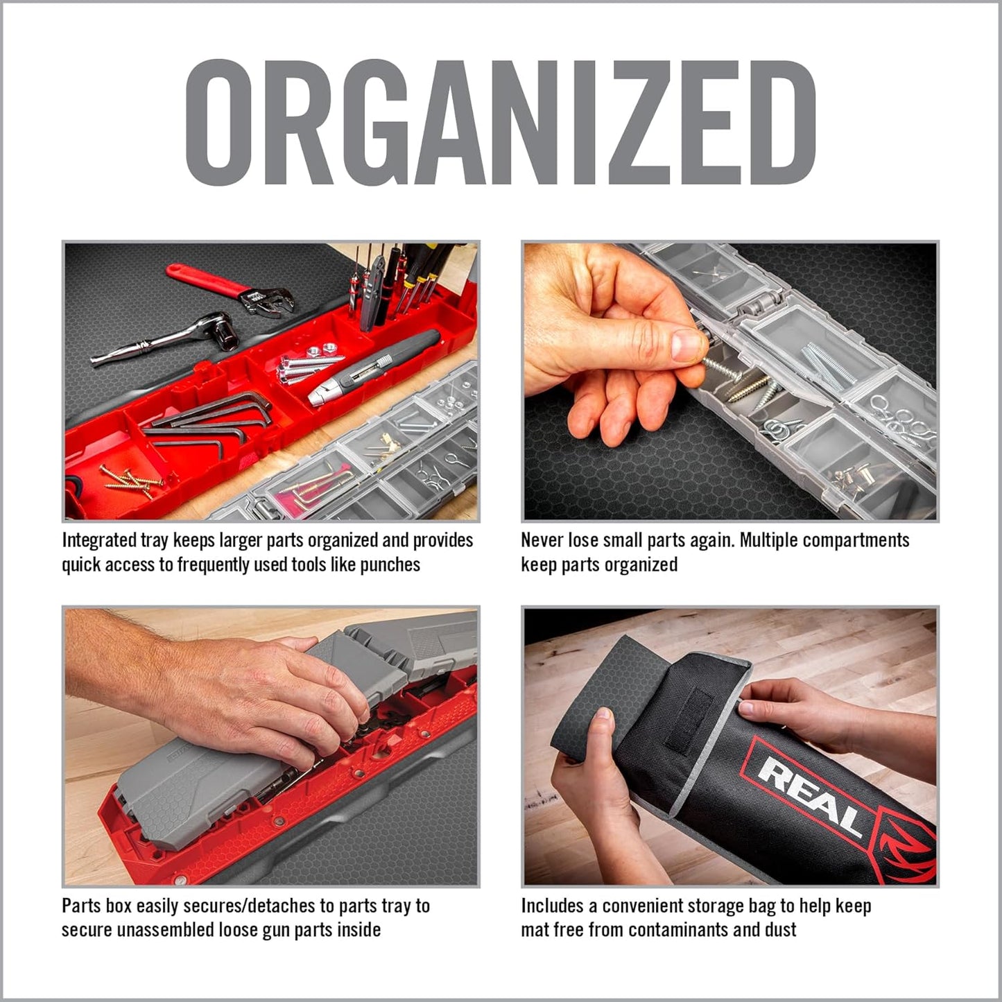 Real Avid Smart Mat Options - Choose 47.25”x19.5” XXL Mat or 43"x16" Universal Smart Gun Mat - Gun Oil Resistant, Non-Slip, Padded Rifle Cleaning Mat