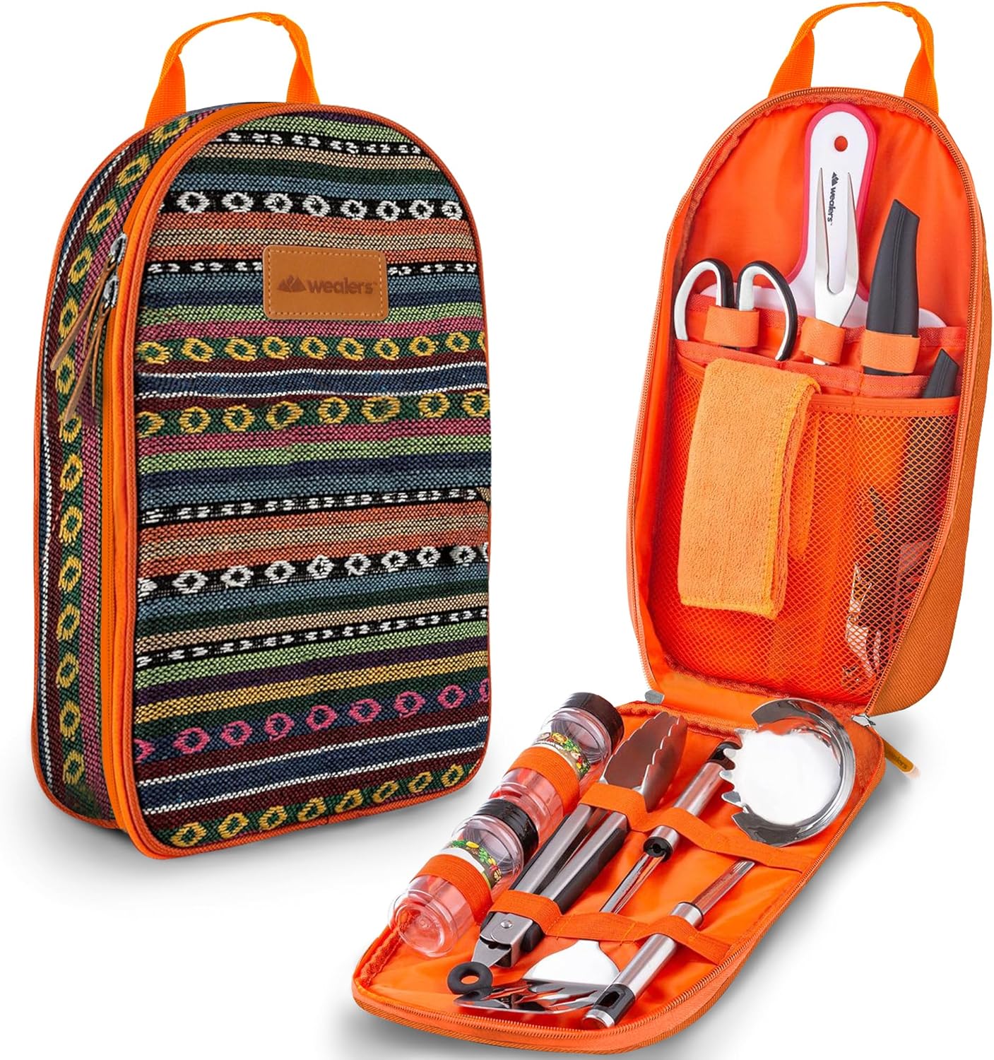 Portable Camp Kitchen Utensil Set - Compact BBQ Accessories & Travel Organizer for Hiking & Backpacking
