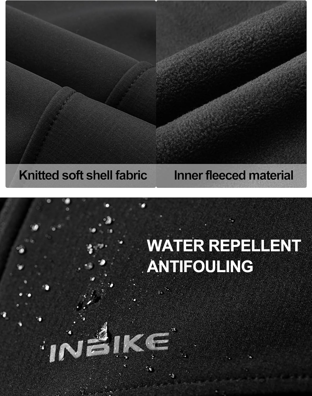 INBIKE winter softshell jackets for men, windproof and warm, ideal for cycling running hiking and other outdoor activities