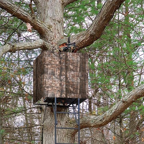 MADHOLLY Large 100" × 35.4" Tree Stand Blind with Magnetic Closure, More Silent- Tree Stand Cover for 2 Man Stand, Universal Camo Hunting Blind Tree Stand Accessories for Hunting Deer Turkey, Style 1