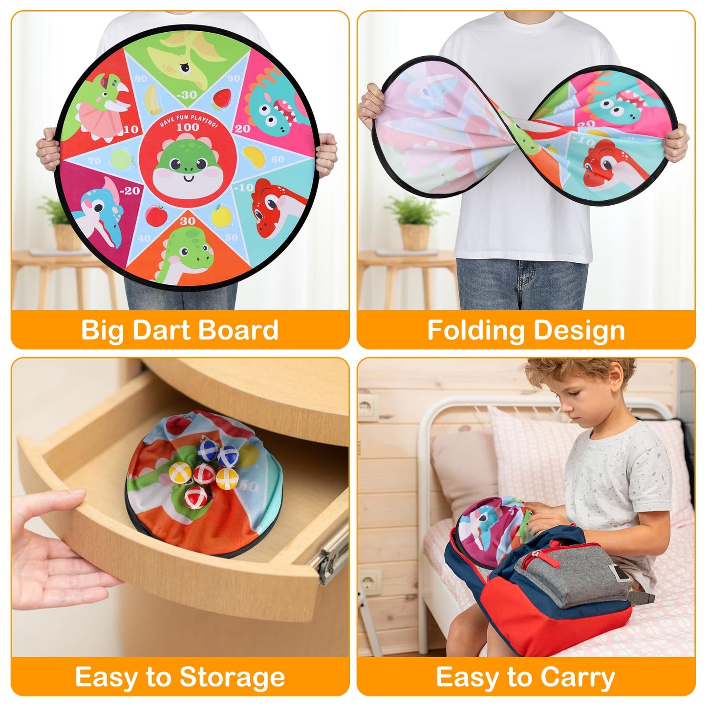 Accmor 28" Large Dart Board for Kids, Kids Dart Board with Sticky Balls, Backyard Indoor Outdoor Games Birthday Gifts for 3 4 5 6 7 8 Years Old Boys Girls