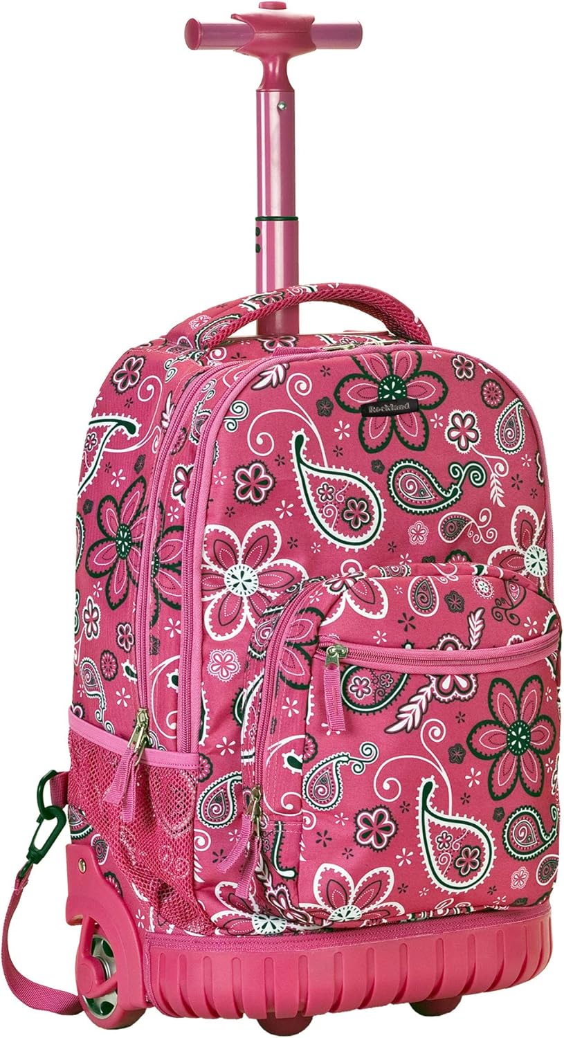 Rockland Single Handle Rolling Backpack, PURPLEPEARL, One Size
