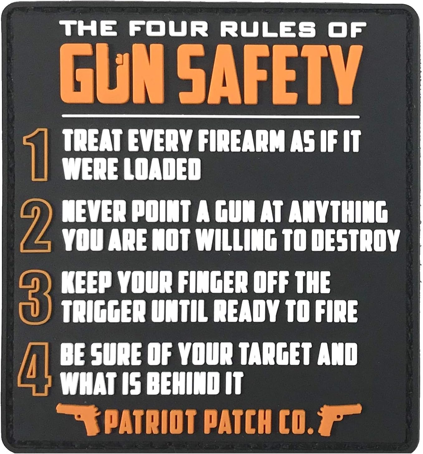Patriot Patch Co - 4 Rules of Gun Safety - Patch