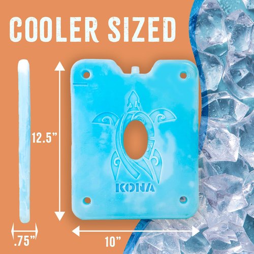 Kona Large Reusable Ice Packs for Coolers – Turtle Design for Long-Lasting Cold, Freezer Packs, Ice Packs Cooler – Ideal for Camping, Travel, and Lunchboxes (Set of 2)