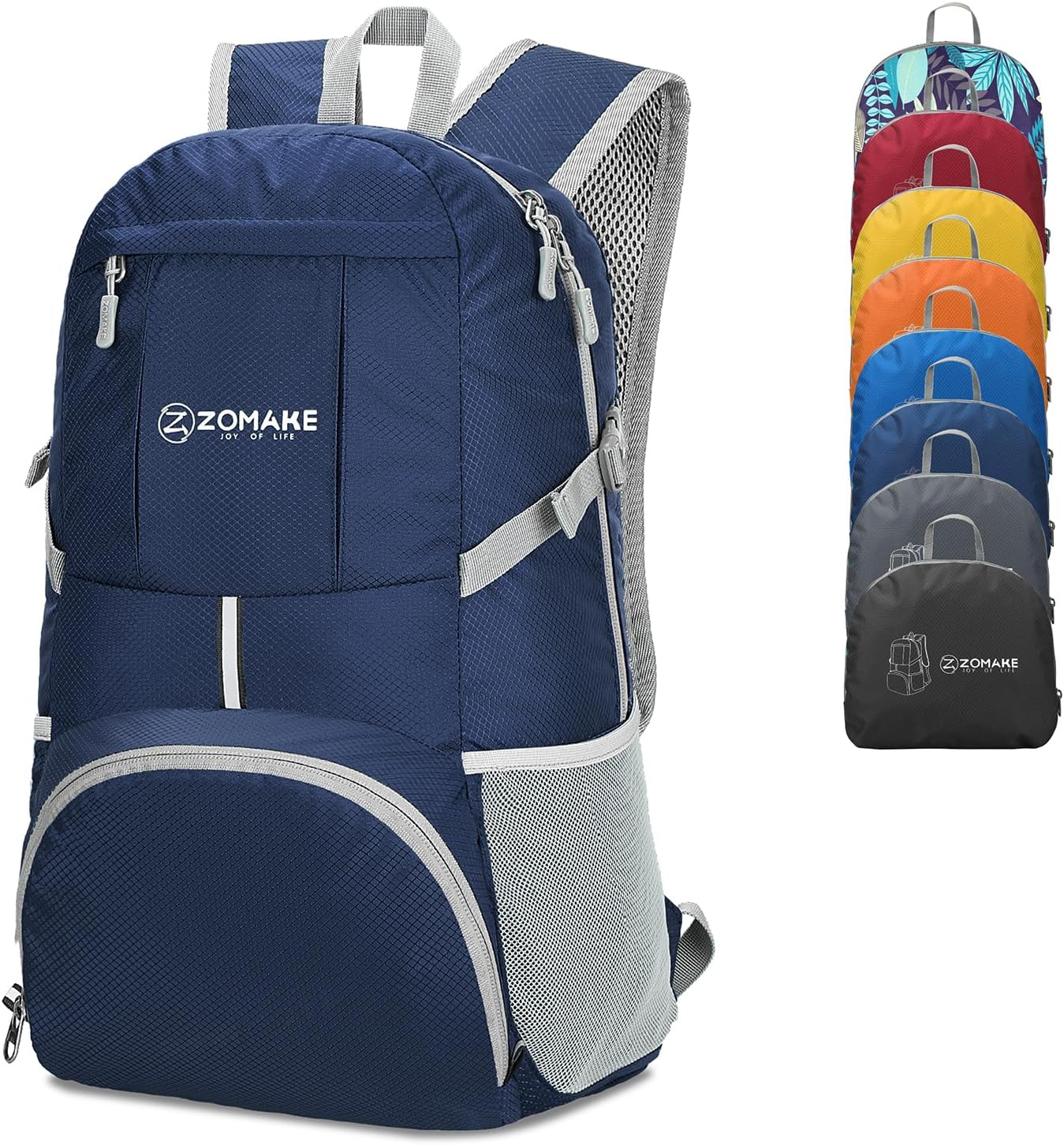 ZOMAKE Lightweight Packable Backpack 35L, Light Foldable Backpacks Water Resistant Collapsible Hiking Bag, Compact Folding Day Pack for Travel Camping(Black)