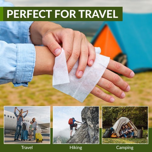 Compressed Towel Tablets - 50 Pack of Compressed Coin Towels 8" x 9" - Disposable Face Towel Wipes - Perfect for Camping, Traveling & Hiking