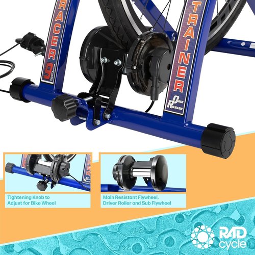 Max Racer PRO 7 Levels of with Smooth Magnetic Resistance Bicycle Trainer Allows You to Work Out with Your Bike