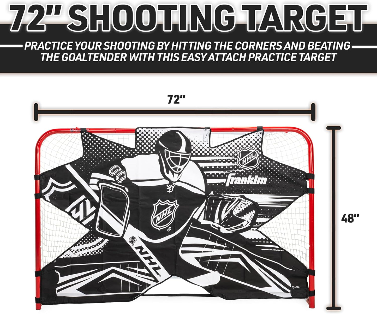 Franklin Sports NHL Street Hockey Goalie Shooting Target - Shooter Tutor Hockey Goal Practice Target - Street Hockey Net Goalie Target - Easy Attach Targe