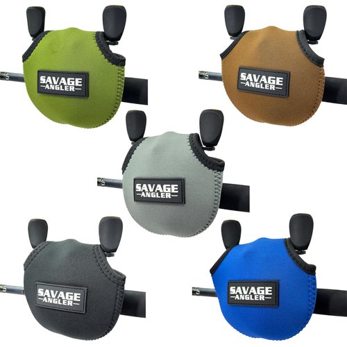 Savage Angler Neoprene Baitcast Reel Cover, Fishing Reel Protector, Fishing Reel Cover, Baitcaster Case, Low Profile Baitcaster Case, Casting Reel Covers, 50 100 200 Series Baistcasters (1, Black)