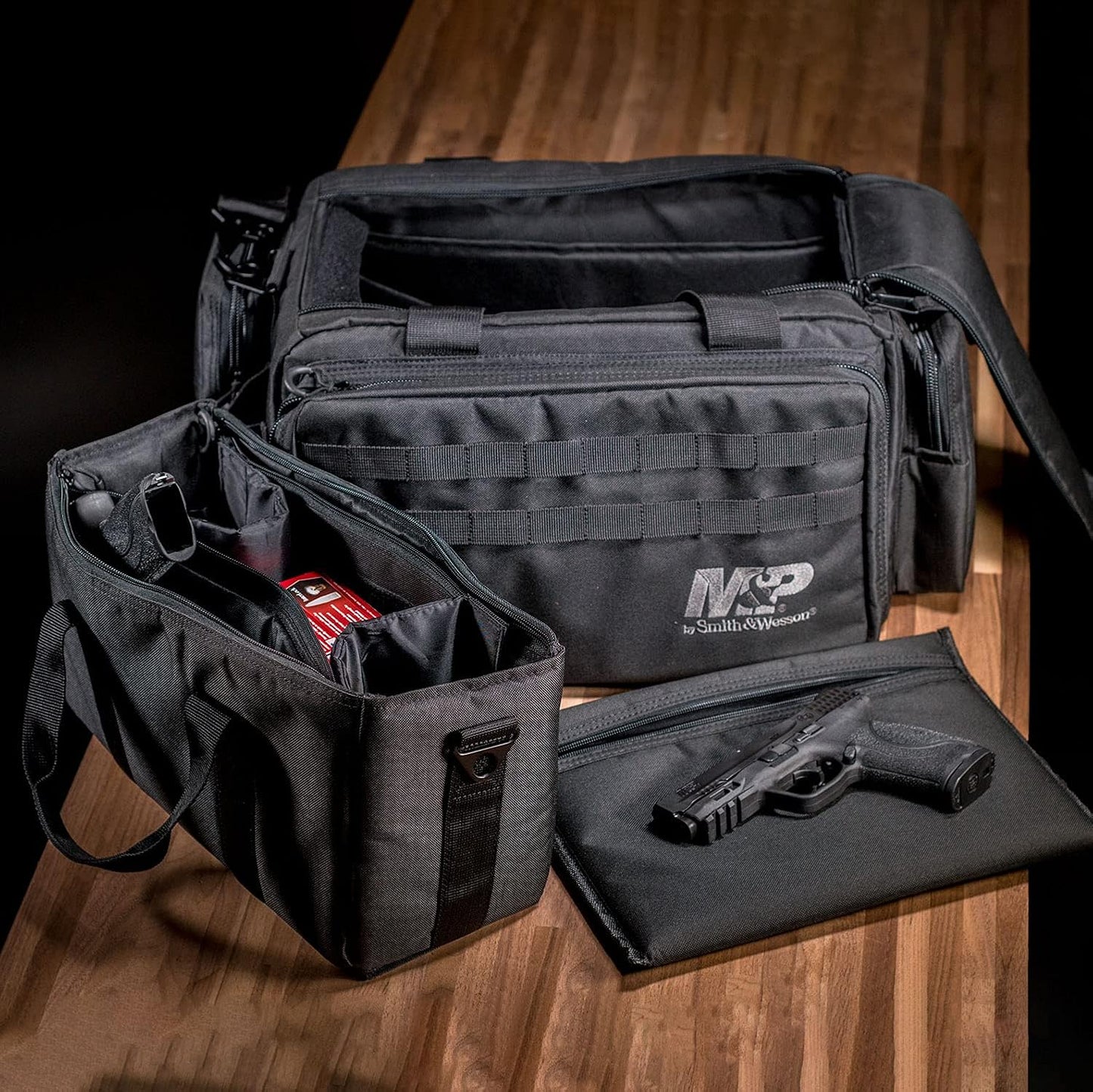 SMITH & WESSON S&W and M&P Tactical Range Bags with Weather Resistant Material for Shooting, Range, Storage and Transport