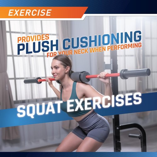 MARCY Barbell Pad Squat Pad, Great for Weightlifting, Lunges and Hip Thrusts, Comfortable Foam Sponge Pad Provides Cushion to Neck & Shoulders While Strength Training MT-7SAK