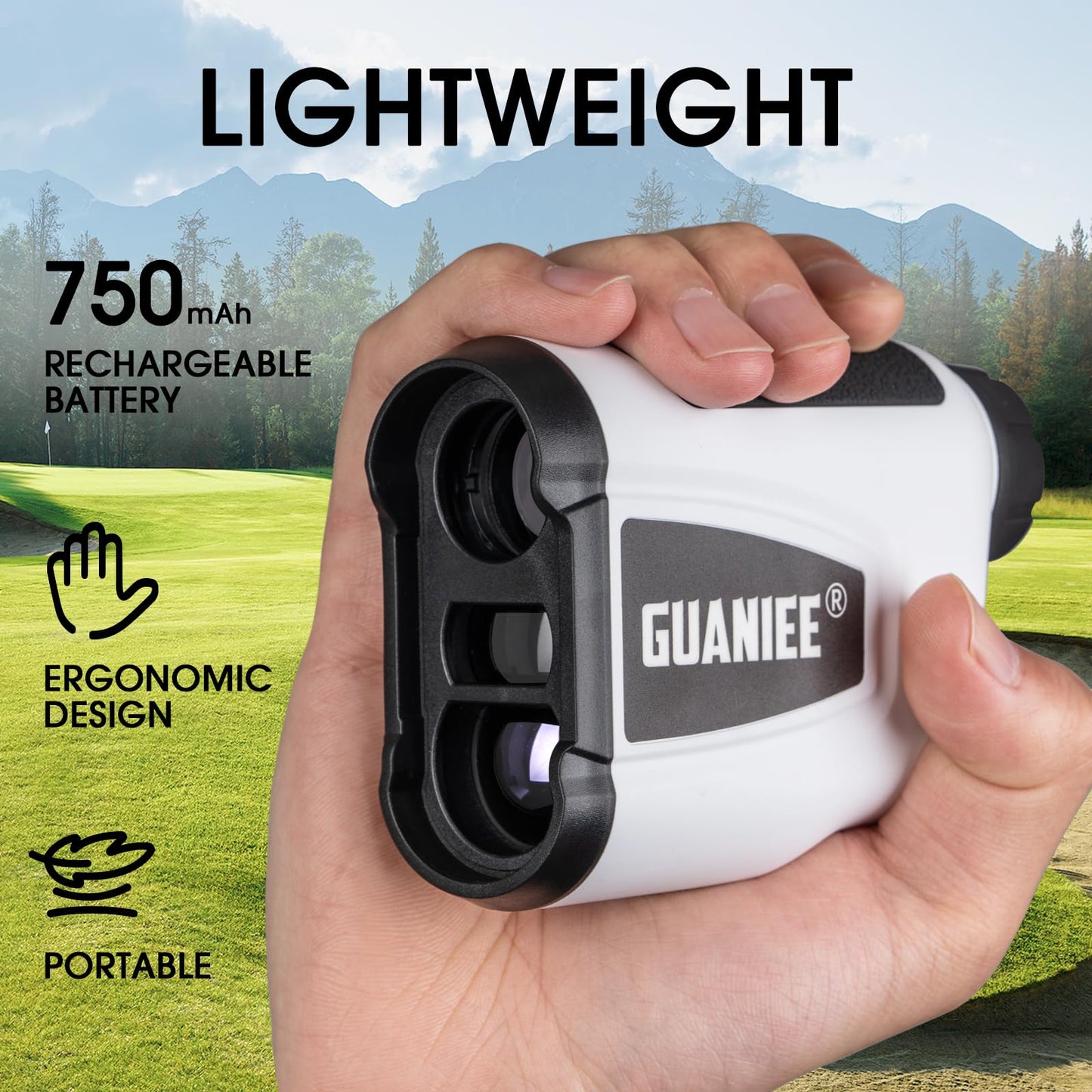 Golf Range Finder with Slope 600/1000YDS, 6X Magnification, 0.5 Yard Accuracy, Rechargeable Laser Range Finder Blue 600Y