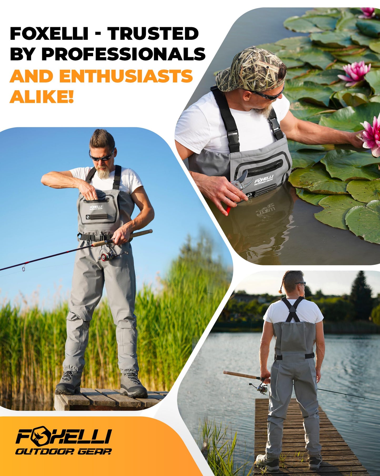 Foxelli Breathable Waders – Fly Fishing Stockingfoot Waders for Men and Women