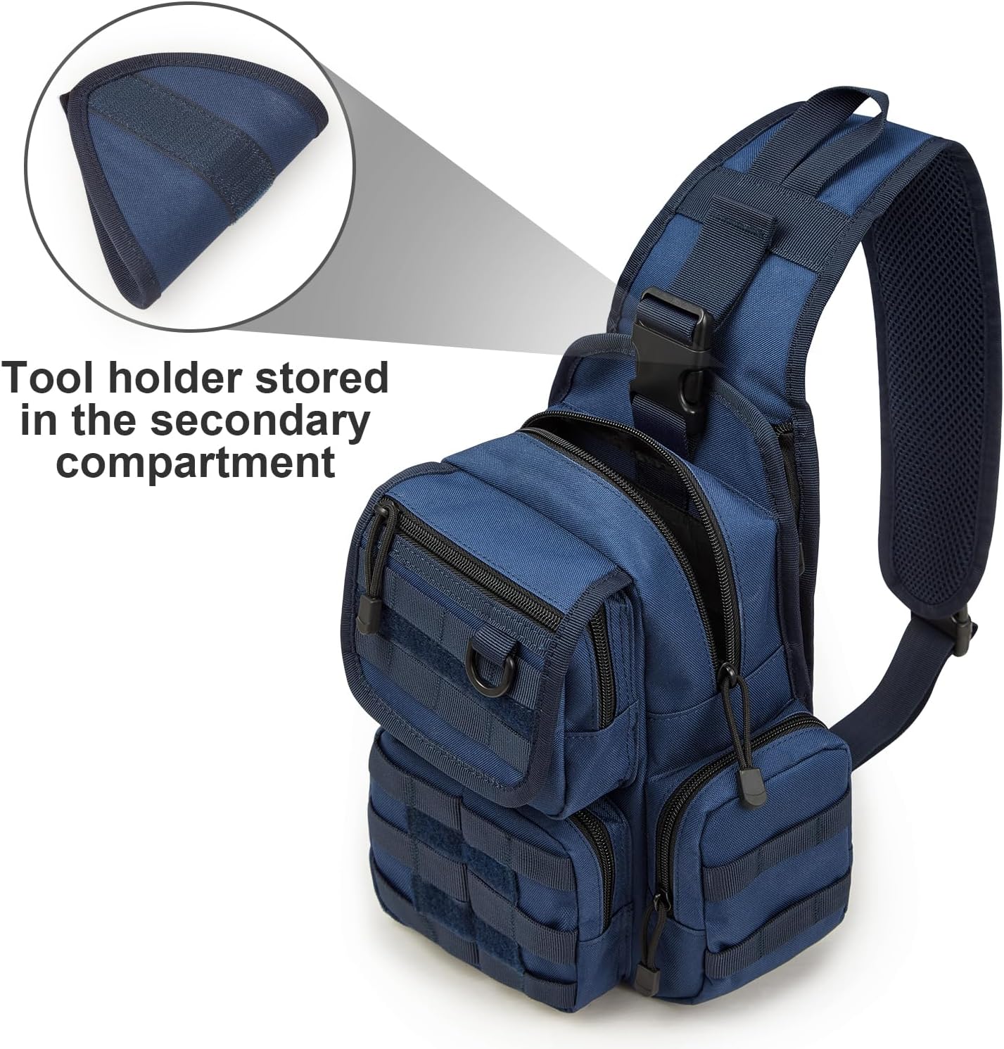 G4Free Tactical EDC Sling Bag Pack with Adjustable Holder Sling Shoulder Assault Range Backpack(Black)