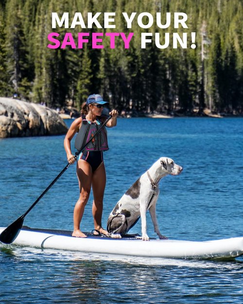 Owntop Swim Jackets Adult, Adjustable Safety Strap, Womens Swim Vest Kayak, Buoyancy Float Vests for Fishing Swimming Stand-up Paddle (Gray-Pink, M/L)