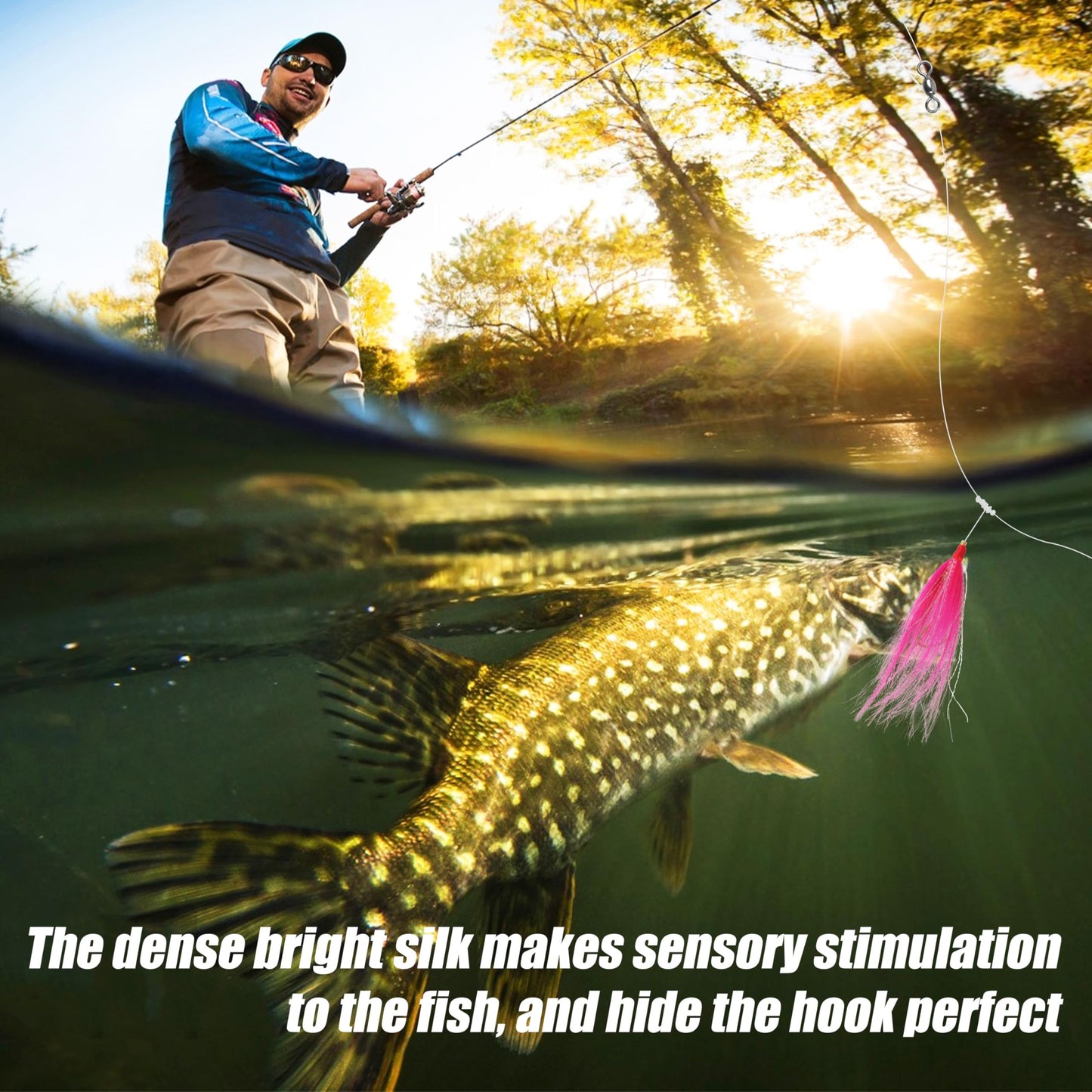 Fishing Bait Rigs Saltwater, 3/6packs Flounder Rigs with Bucktail Teaser Mylar Teaser Mono Leader Swivels Fishing Rig for Flounder Sea Bass Halibut Black Fish