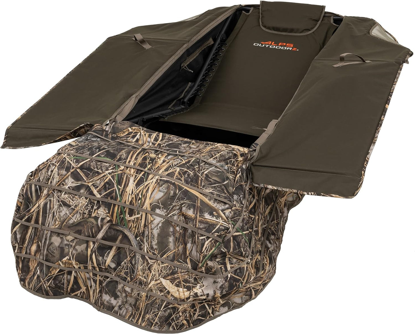 ALPS OutdoorZ Legend Layout Blind - Hunting Blind, Zero-Gravity Chair Design, Waterproof Floor, Mesh Face Screen, Rear Zippered Door, and Backpack Carry Straps with Optional Snow Cover Accessory