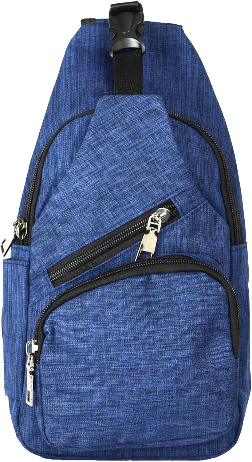 Anti-Theft Daypack Crossbody Sling Backpack, USB Charging Connector Port, Lightweight Day Pack for Travel, Hiking, Everyday, Regular, Black