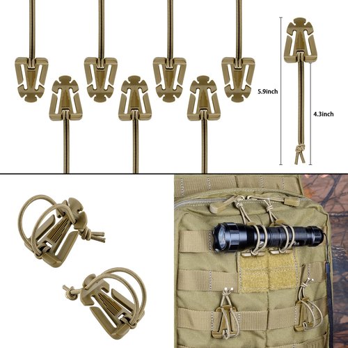 BOOSTEADY 36PCS Attachments for Tactical Backpack Vest Belt,D-Ring Grimloc Locking Gear Clip, Web Dominator Elastic Strings, Strap Management Tool Buckle,Hydration Tube Clips,Key Ring,MOLLE Bag