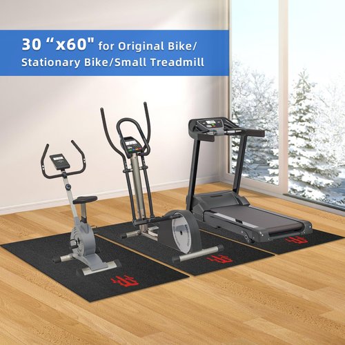 ZTZ Bike Mat Compatible with Peloton Bike,Elliptical,Treadmill Mat, 6mm Thick, Under Exercise Bike Trainer Pad for Indoor Stationary Spin Bike Gym Equipment Hardwood Floor Carpet Protector (36" x 72")