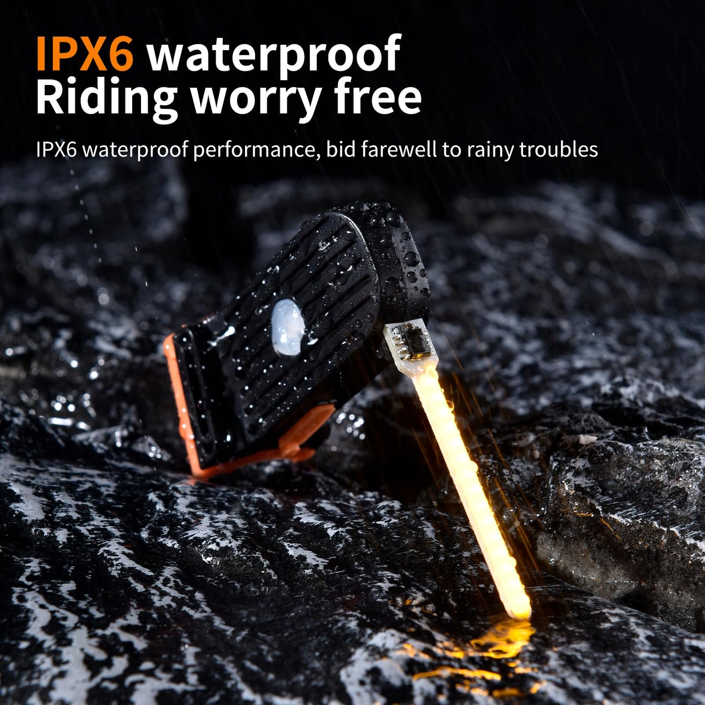 ACRUNU LED Photondrop Bike Tail Light, Red/Blue/Orange/Yellow Flowing Taillight,3 Modes Bike Rear Light, USB Rechargeable, Cycling Rear Light for Any Type of Seatpost (red)