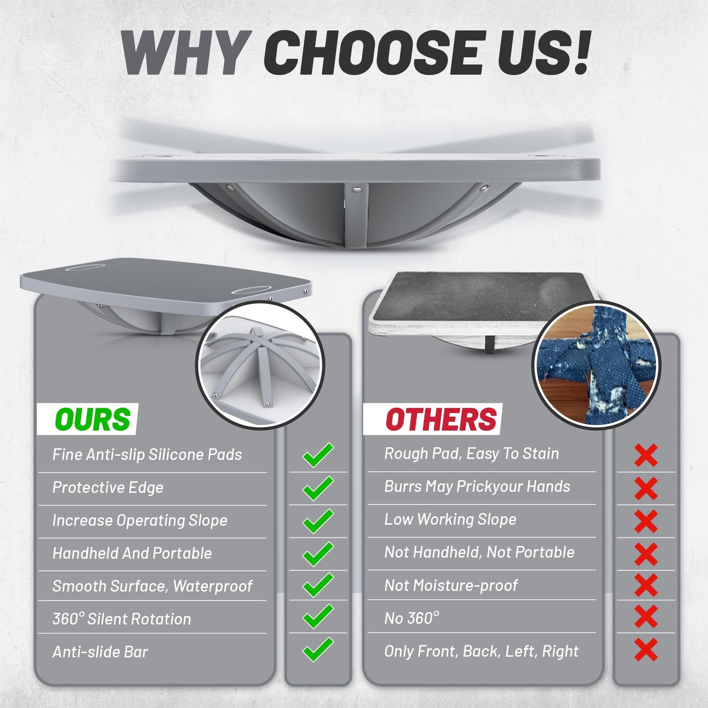 Advanced Wood Balance Board, 360 Degree Rotation and Tilt - Non-Slip 500 lbs Wobble Board for Standing Desk, Physical Therapy and Yoga Practice, Core Strength, Stability for Men, Women, Young and Old