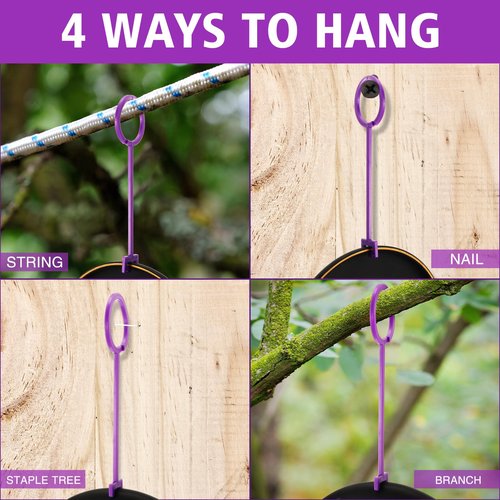 Motionchic 30 Pcs Pigeon Hooks Clay Target Holders Clay Pigeon Hooks Hangers Kit for Shooting Practice Various Hanging Methods Accessories (Purple)