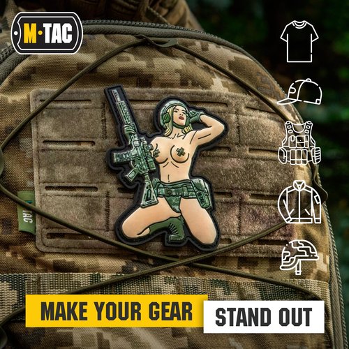 M-Tac Morale Patch Tactical Girl - PVC Tactical Military Patch with Hook Fastener Backing - Patches for Vest, Backpacks, Hats (Tattoo 5)