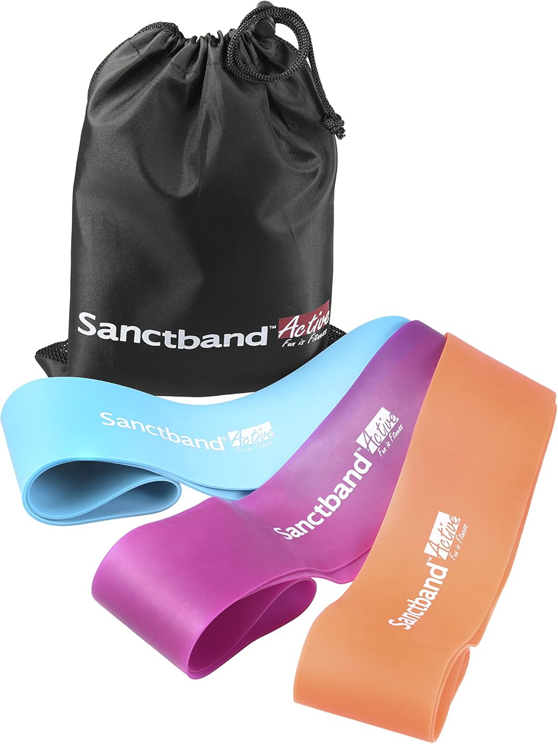 Active 3 in 1 Loop Band Amber/Purple/Teal Loop Band Kit (Medium, Heavy, Extra Heavy) Resistance Training