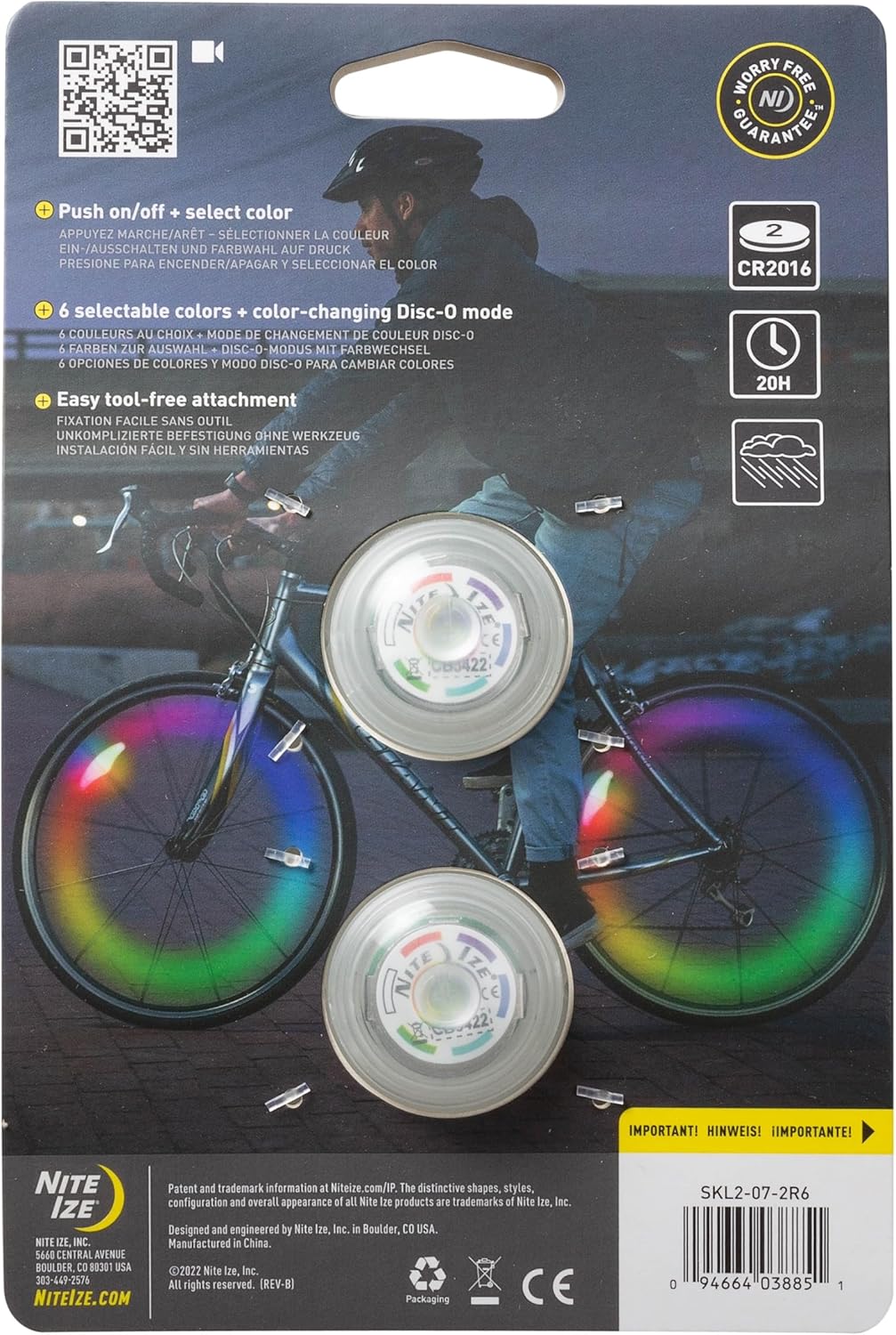 Nite Ize SpokeLit Wheel Light - LED Bicycle Spoke Lights for Visibility & Safety