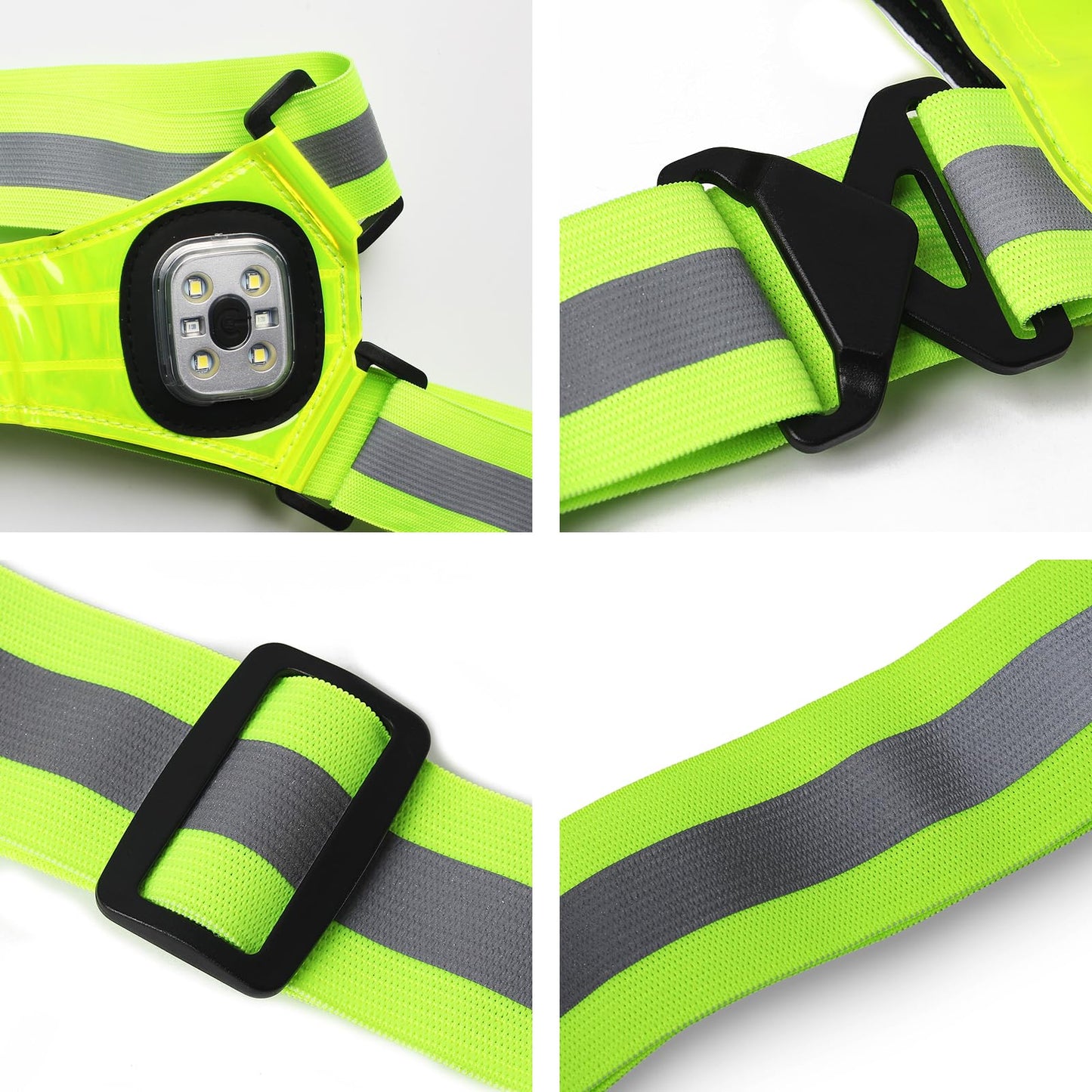 Amprich LED Reflective Running Vest,High Visibility Reflective Running Gear,Rechargeable Light Up Running Vest for Walking Running Cycling,Adjustable for Men Women Kids