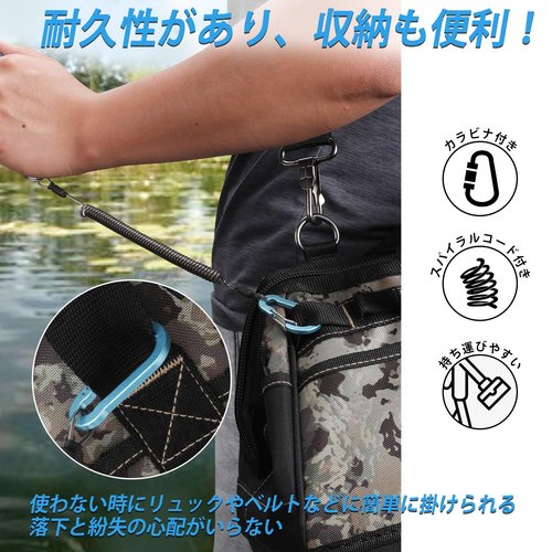 FLISSA 7" Camo Fish Gripper, 40 Pound Lip Gripper with Aluminium Alloy Handle, Stainless Steel Grabber with Carabiner and Spring Anti-Lost Rope, Lightweight Holder for Fishing