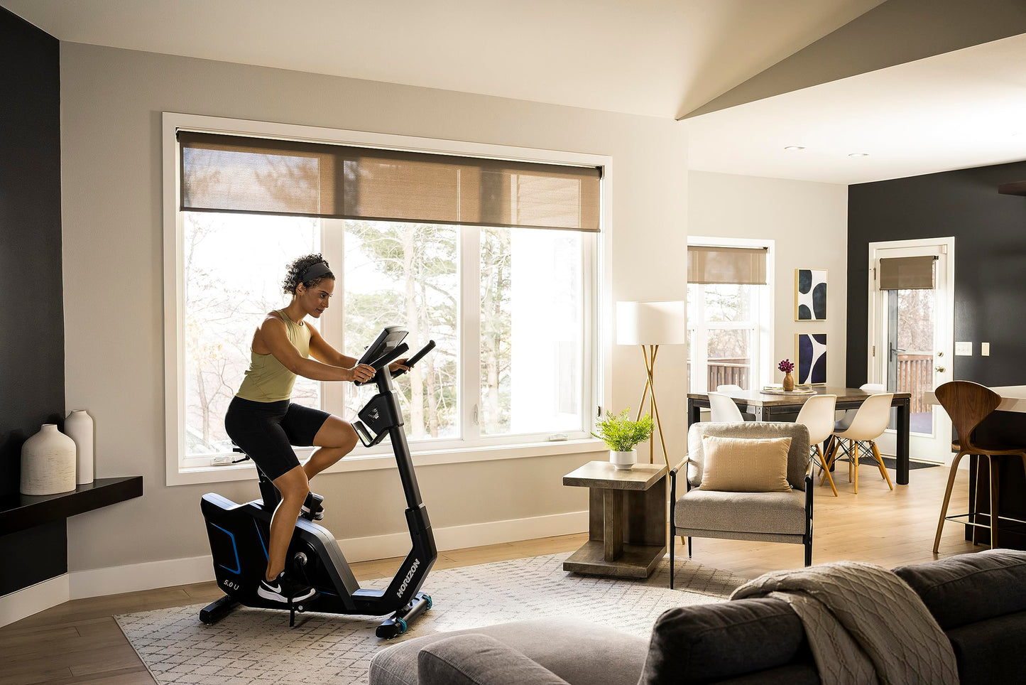 Horizon Fitness 5.0U Upright Bike, Fitness & Cardio, Magnetic Resistance Cycle with Bluetooth, Padded Seat, Step-through Frame, and 300lb Weight Capacity