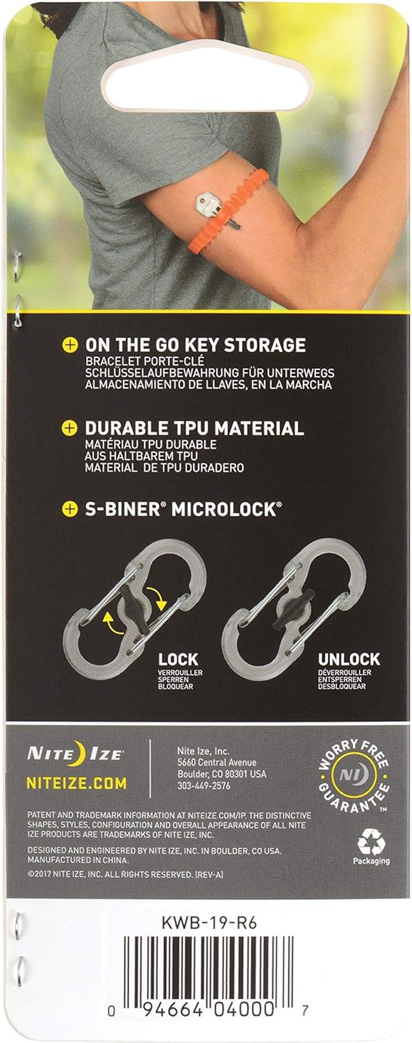 Nite Ize KWB-03-R6 Key Band-It, Stretch Wristband Key Chain With S-Biner Clip, Blue