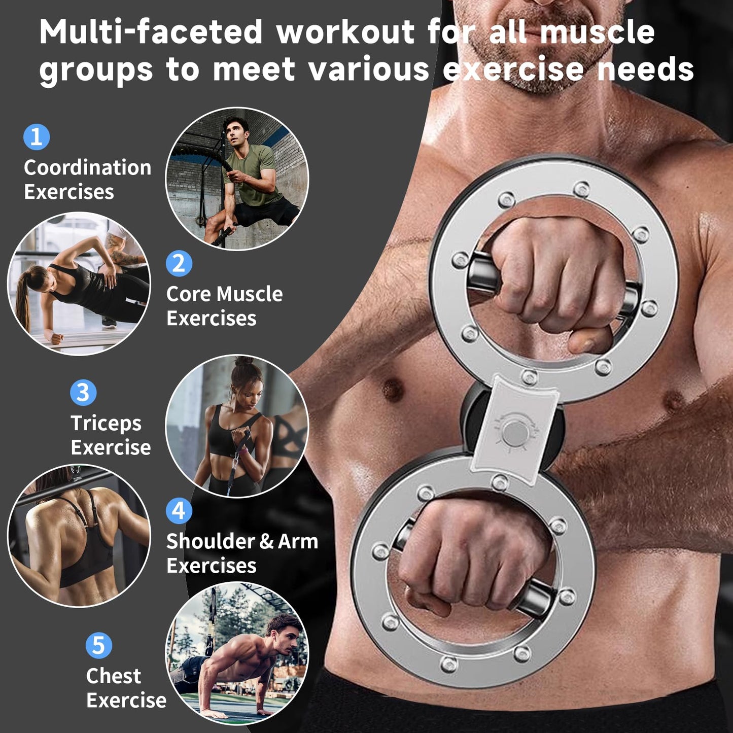 JOBUR Burn Machine 10 Pounds Multifunctional Spinning Burn Rotator Machine Resistance Adjustable Arm Exercisr Gripster Forearm Trainer 360 Degree Rotatable Home Gym Arm and Shoulder Strength Trainer