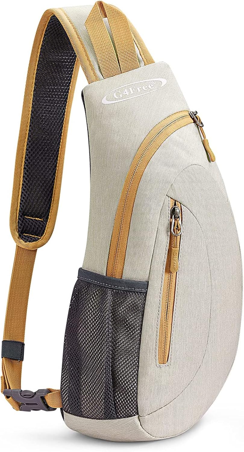 G4Free Sling Bag for Men Women, Small Crossbody Backpack Lightweight Chest Shoulder Bags for Travel, Outdoor and Sports (Black)