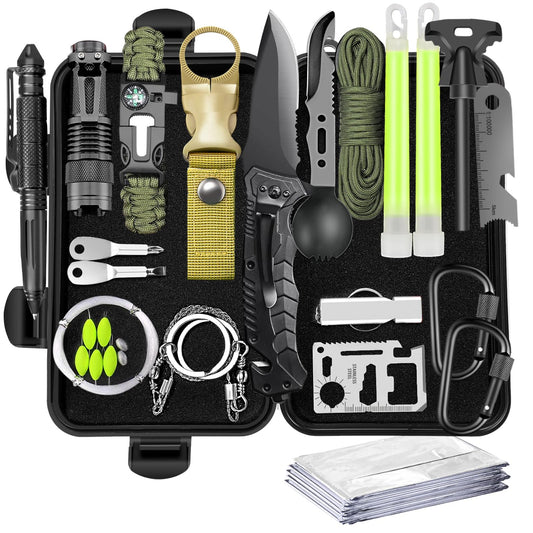 Gifts for Men Him Dad, Survival Kits and Equipment 21 Pcs, Christmas Stocking Stuffers, Anniversary Birthday Gifts for Husband Boyfriend Guy, Camping Essentials, Cool Gadgets for Men