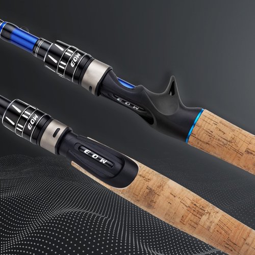 EOW XPEDITE PRO Portable Telescopic Casting and Spinning Fishing Rods, 24T Carbon Blanks & Solid Carbon Tip, Cork Handle, Travel Rod, Short Collapsible Rods (Spinning 7'6" /Power M/Action Fast)