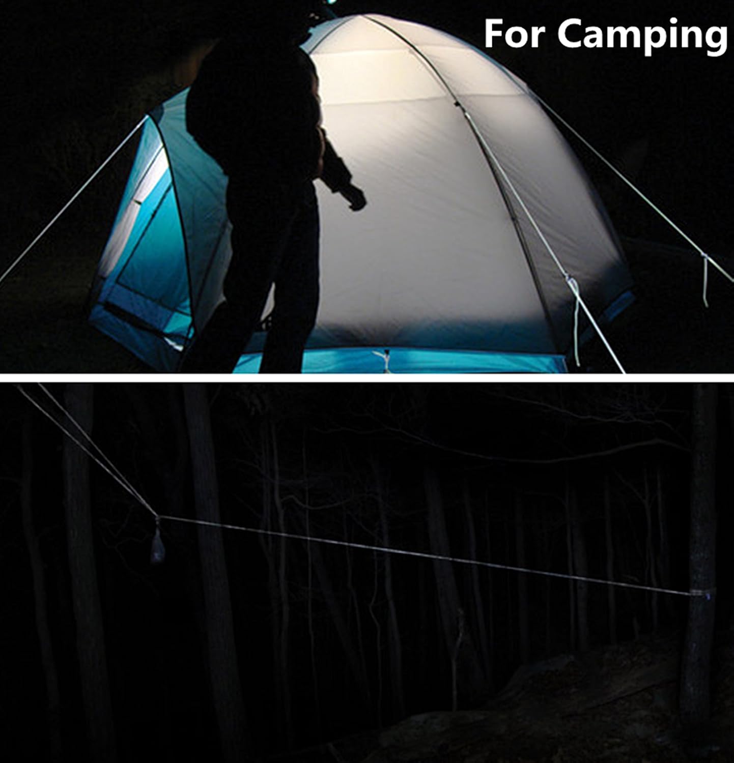 550 Paracord Survival Rope - Luminous 9 Strand Parachute Cord, 25ft, 50ft, 100ft (Green)