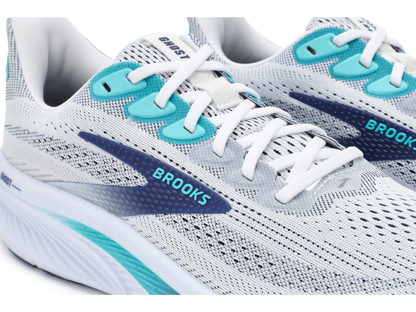 Brooks Men's Ghost 17 White/Beacon Blue/Ipanema 11.5 Medium