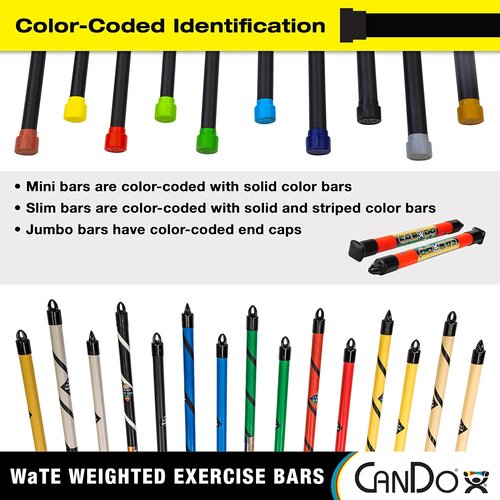 CanDo Jumbo Water Bar - 2.5 lb Tan Exercise Weight for Strength Training