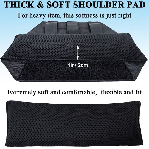 SOGOYFLA Ultra Thick Shoulder Strap Pad, Heavy Load Backpack Strap Pads, Shoulder Pad for Bag Strap, High Elasticity & Removable (1PCS-Black)
