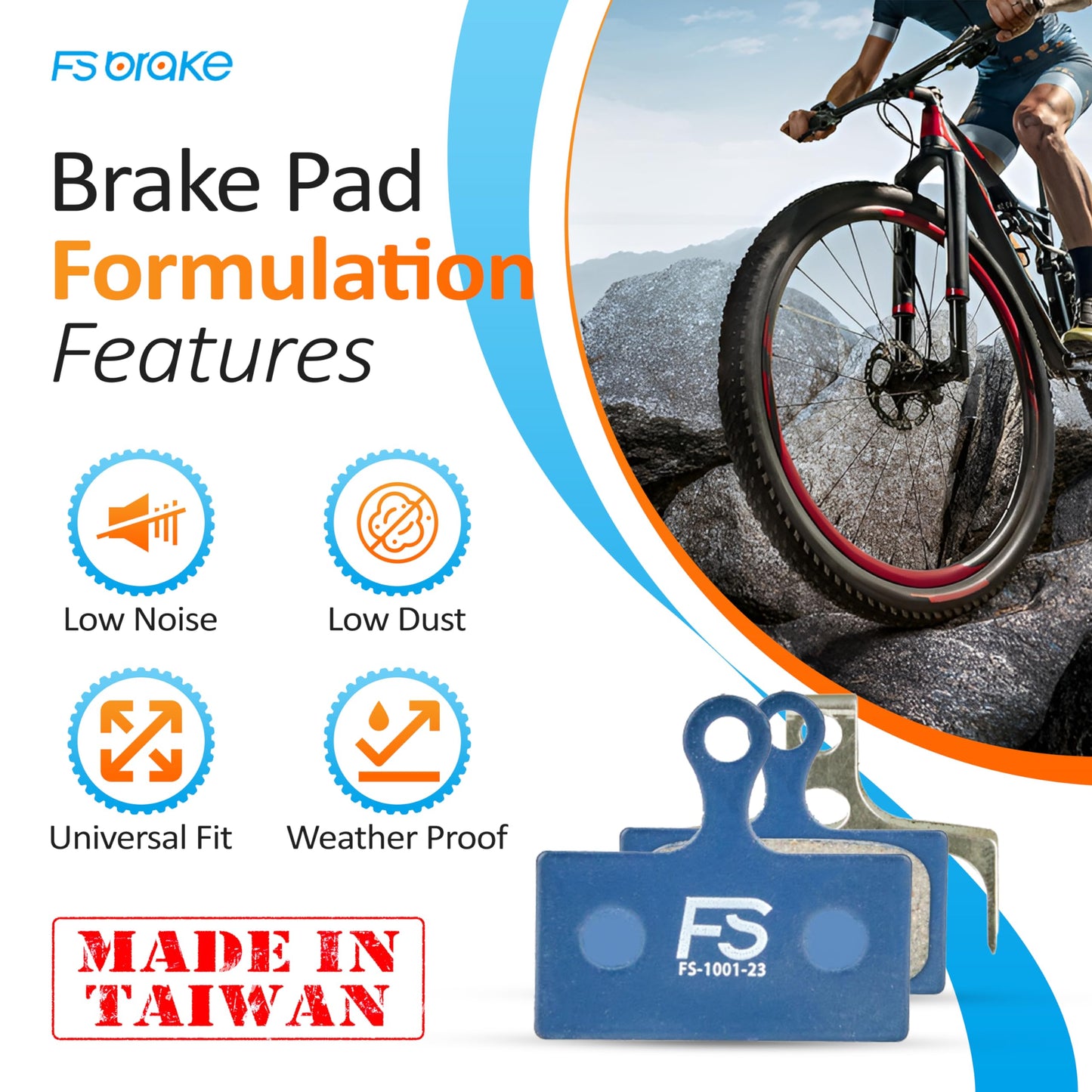 FS-KFDB Bike Brake Pads Shimano XT M8000 M785, XTR M9000 M9020 M987 M988 M985, SLX M7000 M675 M666, Deore M615, RS785 R785, CX75 R515 R315 R317 R517 Ceramic Pads for MTB, Road, and E-Bike
