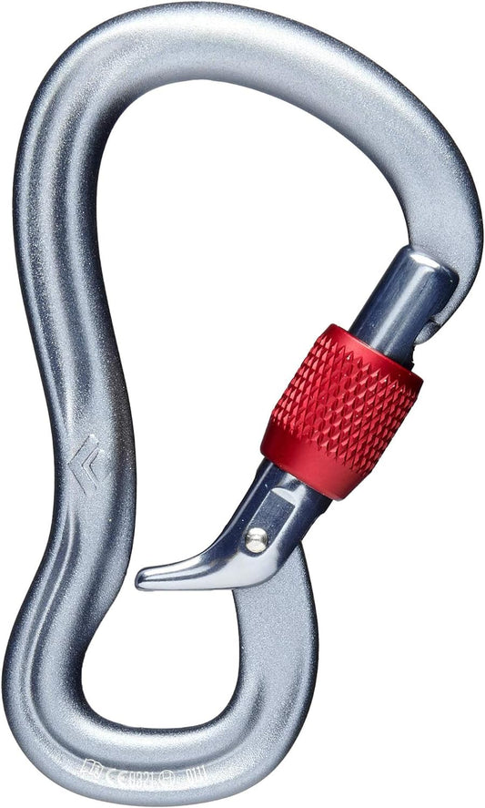 Black Diamond Gridlock Screwgate Locking Carabiner, Black/Red, One Size