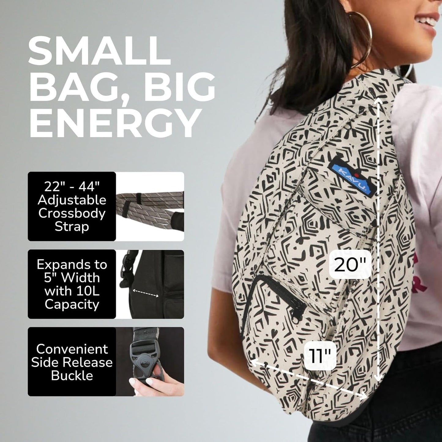 KAVU Rope Bag - Sling Pack for Hiking, Camping, and Commuting